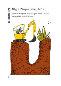 Dig a finger deep hole illustration of a bee in a digger